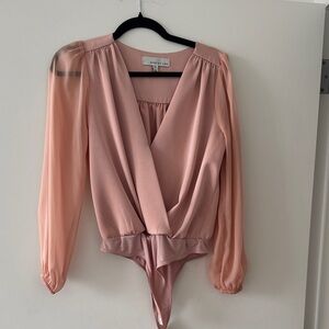 Adelyn Rae Blush long sleeve bodysuit